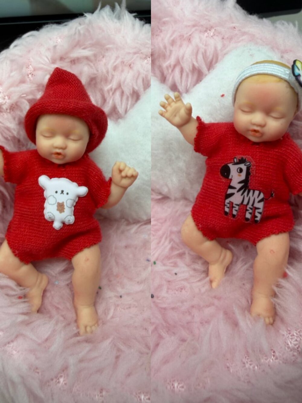 Red Bodysuit + cap for Mini Zuru Babies Series 2